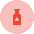 red bottle inside pink circle