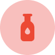 red bottle inside pink circle